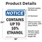 Signmission Contains Up To 10% Ethanol, 18 in W x Rectangle, Vinyl Decal OS-2PACK-NS-D-1824-V-10806 - alternate 3